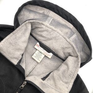 Free Country Hoodie Jacket Womens Size Small Jet Gray Faux Fur Lining Preppy